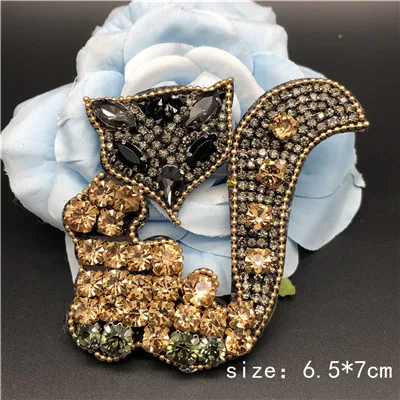 3D ручной работы горный хрусталь круглый бисером для ногтей пчела, лиса, кран, Корона сшить нашивки с кристаллами аппликация из бисера на одежде милый clothi - Цвет: q2