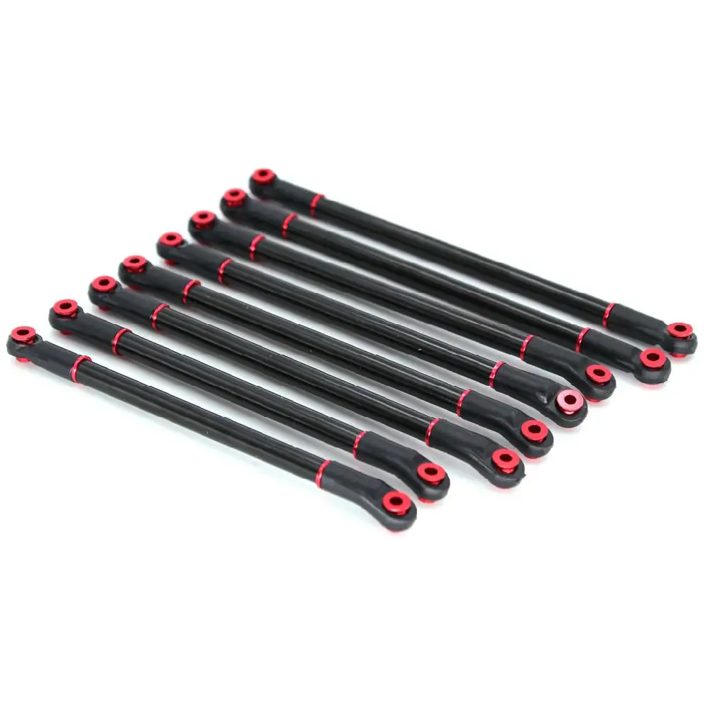 

8Pcs Metal Upper + Lower Linkage Link With Plastic Rod End Set For AXIAL SCX10 II 90046 90047 90060 90059
