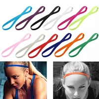 5pc anti slip thin elastic sports headband women yoga hair bands slim fitness sweatband for men women multicolor high quality