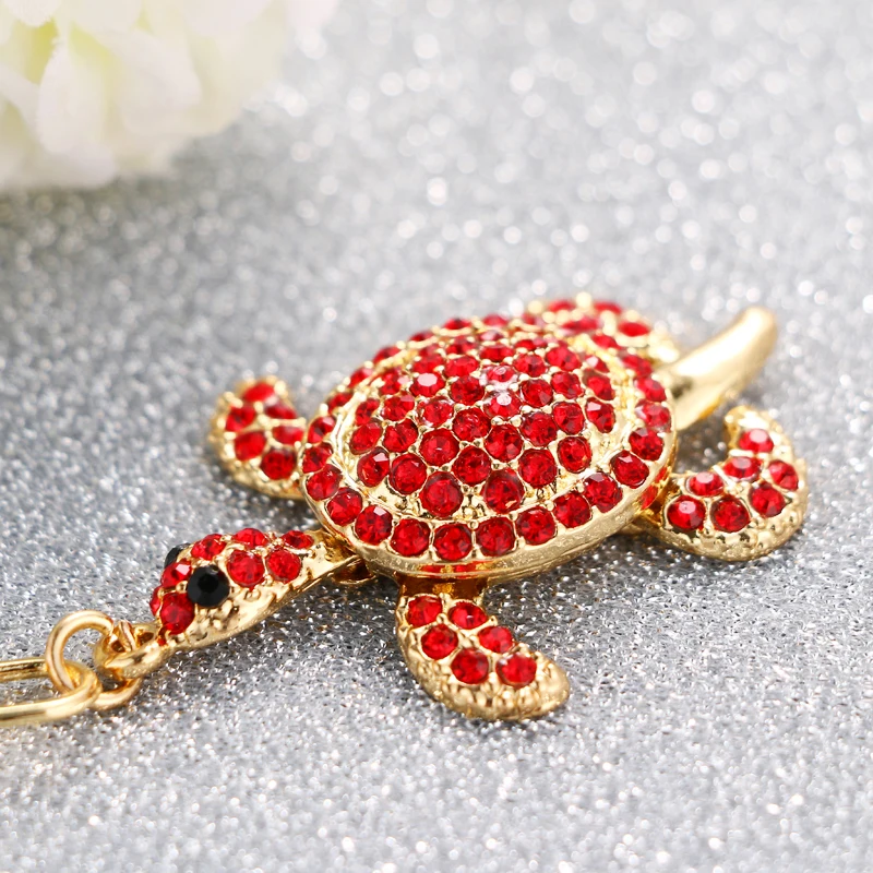 Весенняя Новинка 2021 модная Милая Стразы черепаха кожаная сумка кошелек брелок