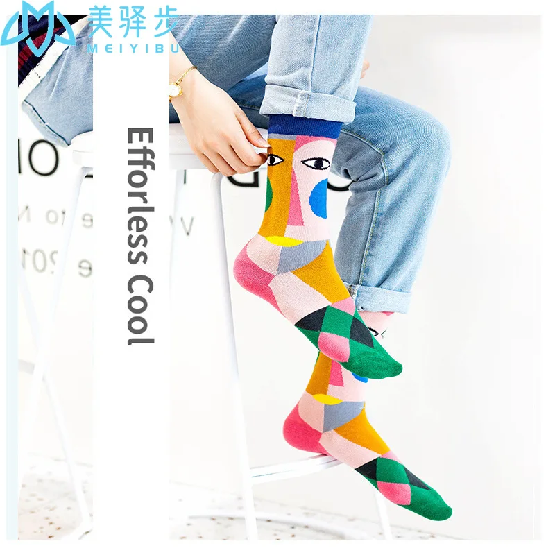 10 Pairs Per Set Fashion Socks Spring and Autumn Mid Tube Socks Fashion Socks Women