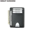 Мужской кошелек из углеродного волокна, тонкий мини-держатель для карт, черный маленький кошелек для монет, короткий женский кошелек Waller