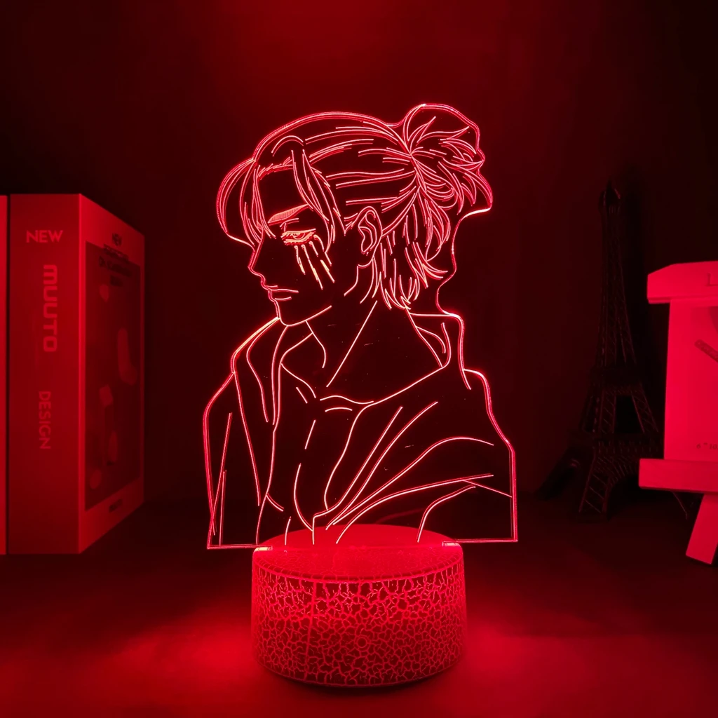 

Led Panel Lights Anime Figure attack on titan Manga Eren Yeager Night Lights Kawaii Room Decor Motion Sensor Light