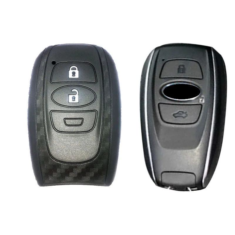 Паттерн углеродного волокна Мягкий силиконовый чехол для ключей от машины Subaru