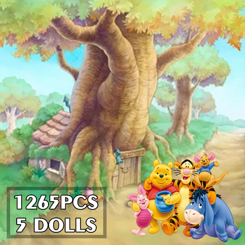 

2021 New IN STOCK 1265PCS Winnie The Pooh Tree House Bear Building Blocks Bricks Toys for Kids Children Birthday Gifts