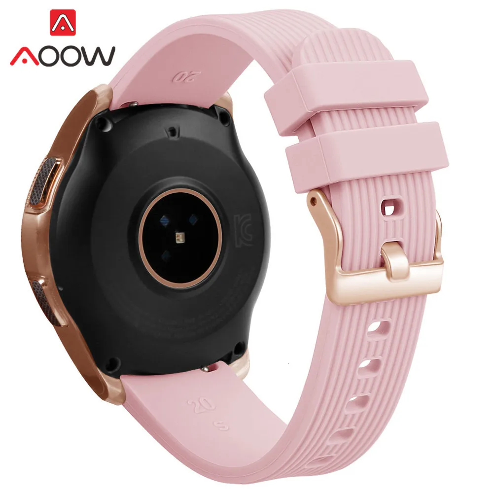20 мм силиконовый спортивный ремешок для samsung Galaxy Watch Active 42 мм gear S2 Huami Amazfit bip с застежкой из розового золота для мужчин и женщин браслет