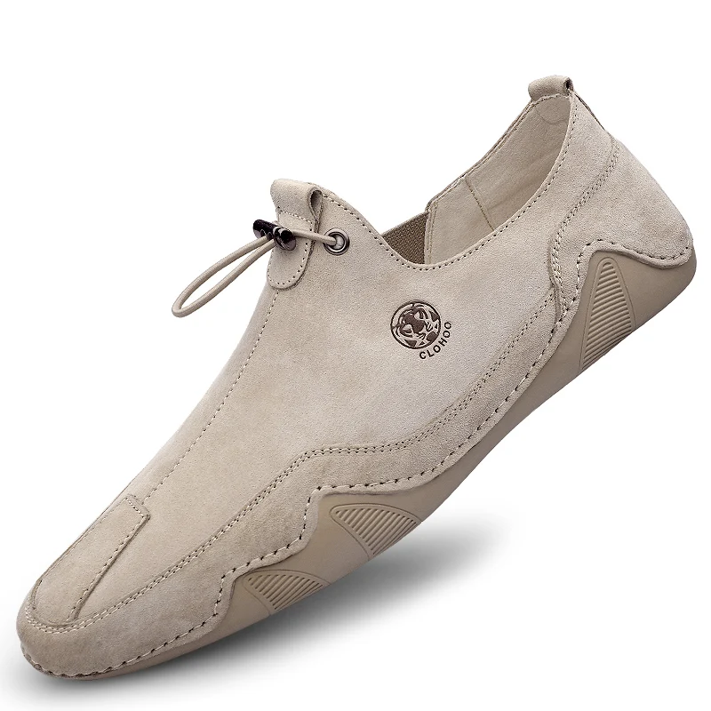 Мужские кожаные туфли на шнуровке Повседневная Эластичная обувь из замши