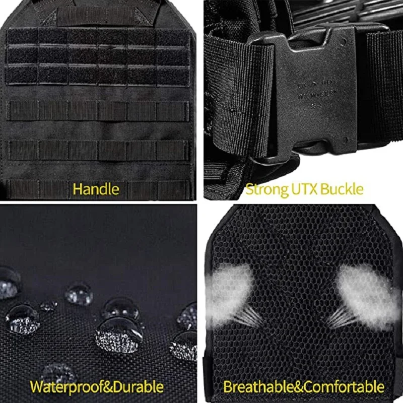 

Nylon Military Tactical Vest Quick Release Can Add Bulletproof Plates Outdoor Carrier Hunting Multifunctional Adjustable Airsoft