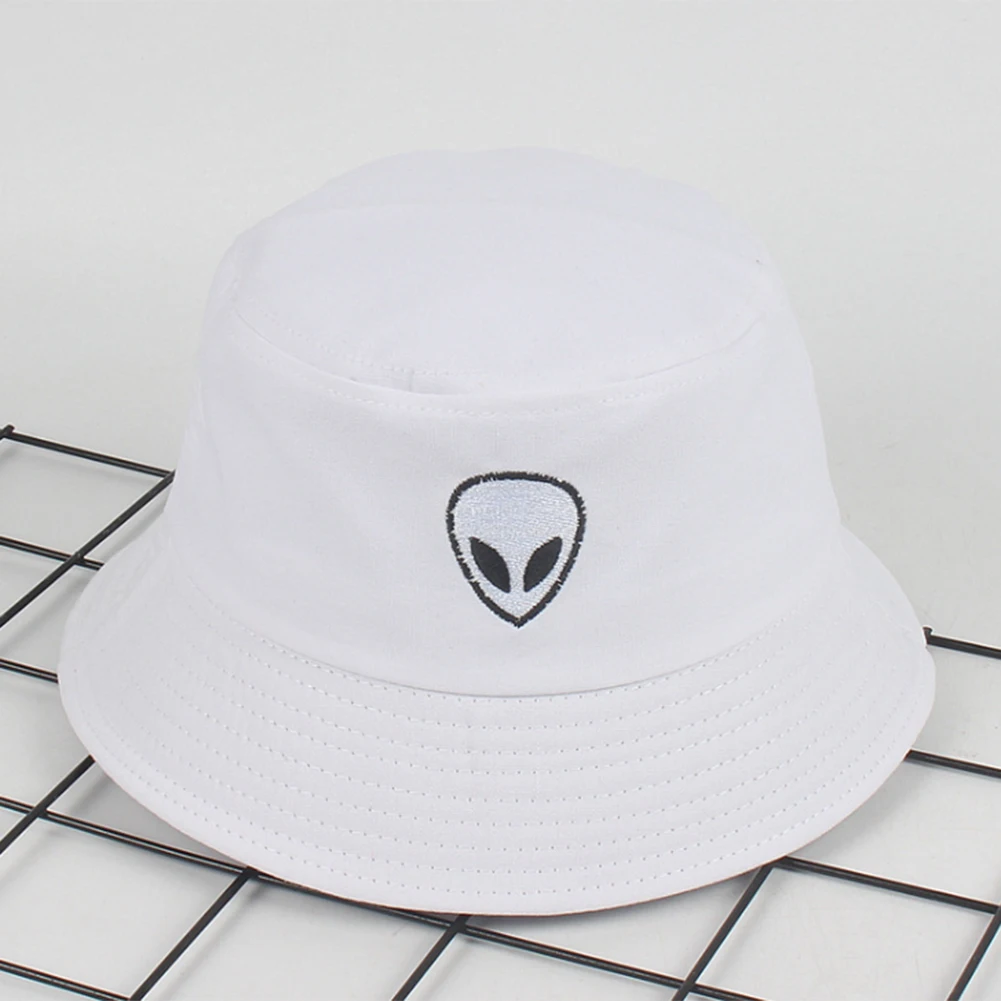 

Embroidery Alien Bucket Hat Summer Outdoor Sunscreen Fisherman Hip Hop Sun Caps Refined Special Caps Adult Bucket Hat