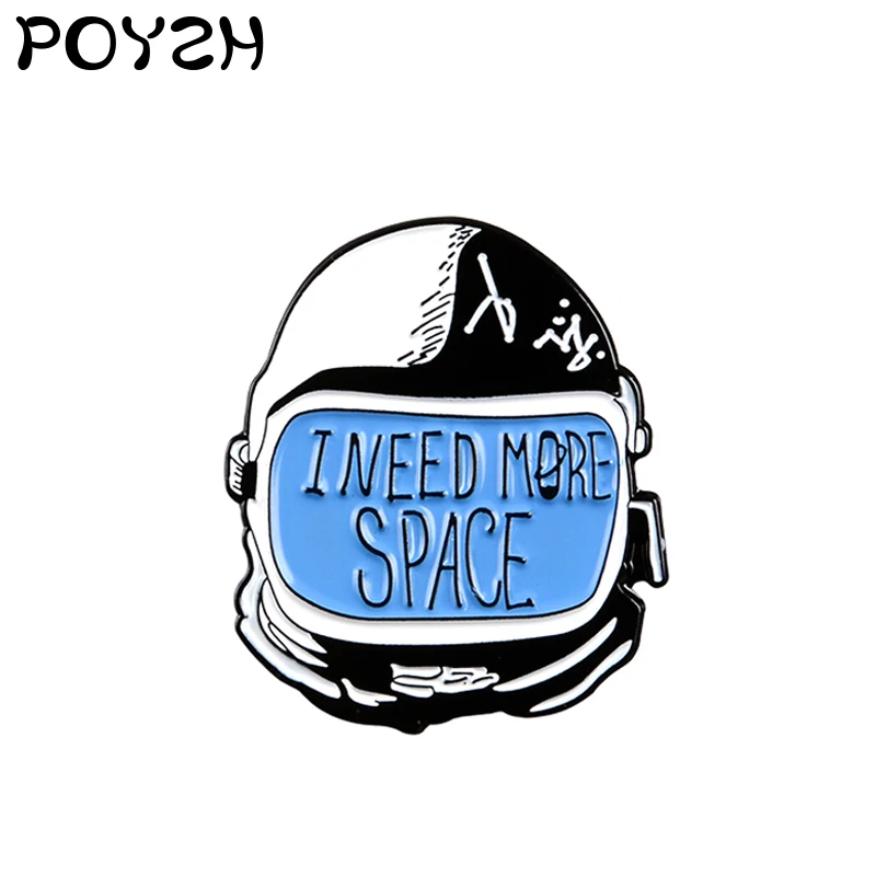 Мне нужно больше космоса шлем космонавта брошь клизма нагрудные булавки черный и