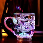 Креативная светящаяся пивная чашка в форме китайского дракона, светодиодсветодиодный Индуктивная мигающая светильник, украшение для вечеринки, подарок, свадебный бар, светящиеся игрушки