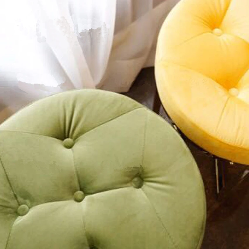 Современный простой чистый цветной тканевый художественный низкий табурет