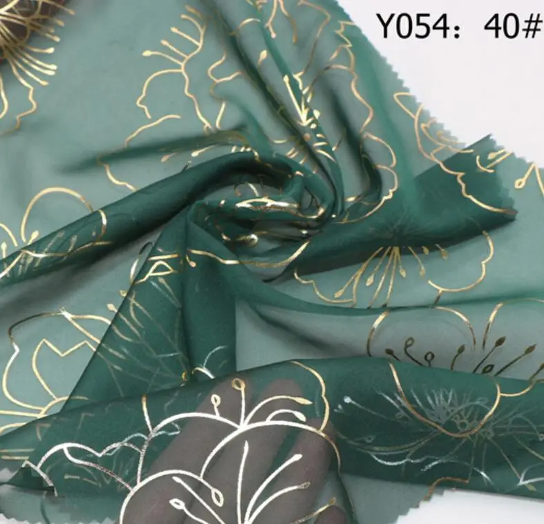 40 Green Bronzing Flower Косплей 30D шифоновое платье вечерние платья ткань материал DIY летняя ткань для платья блузка шарф квалифицированный - Цвет: 40 Green