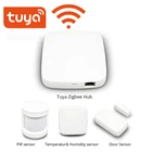 Tuya сигнализация Zigbee Kit, умный дом, PIR датчик, датчик двери, датчик температуры и влажности, домашняя Автоматизация, сцена, безопасность Smartlife