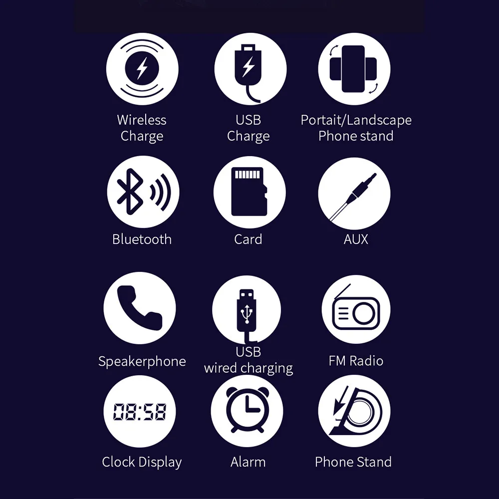 Bluetooth-колонка FM-радио аудио TF-карта aux музыкальный плеер MP3 будильник телефон с