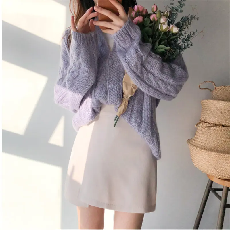 Женский Мягкий трикотажный кардиган Alien Kitty стильный теплый элегантный свитер