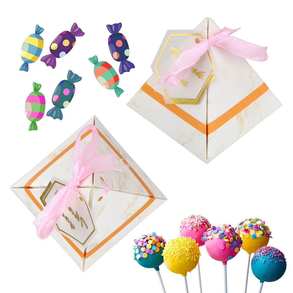 HILIFE бумажные коробки для шоколада посылка треугольная пирамида Мраморная