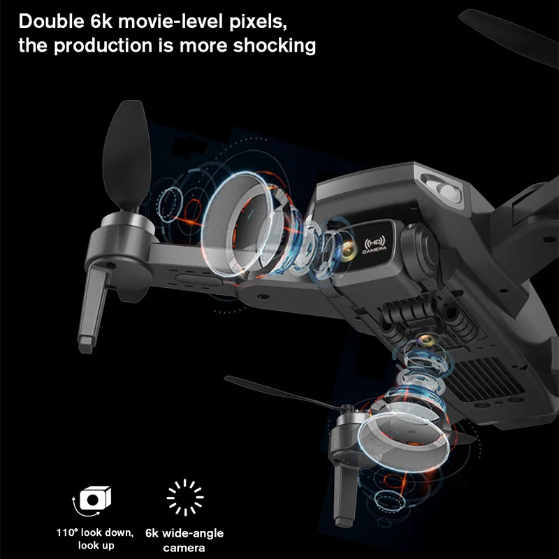 MVZ-Dron con GPS 4K, c&aacute;mara Profesional de evitaci&oacute;n Visual, helic&oacute;ptero, Motor sin escobillas, 25 minutos, 5G, FPV, cuadric&oacute;ptero plegable, distancia de 1000M-2