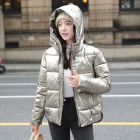 bright face down jacket womens 2021 autumn winter new korean slim fit wash free hooded thickened warm casual fashion bread suit