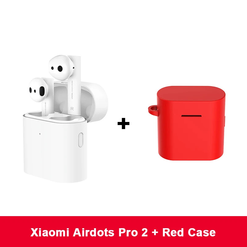 Add Red Case Новые беспроводные bluetooth-наушники Xiaomi Air 2 TWS, беспроводные наушники Xiaomi Airdots Pro 2, беспроводные наушники LHDC с двойным микрофоном, автоматическая пауза, управление нажатием - Цвет: Add Red Case