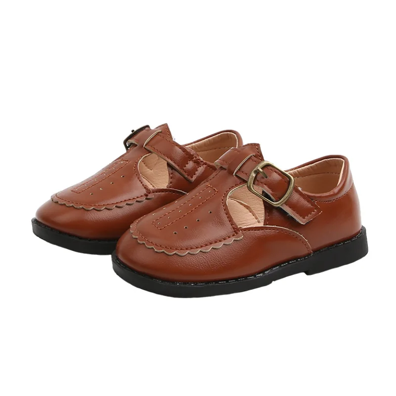 Детские кожаные туфли в британском стиле для мальчиков детская повседневная