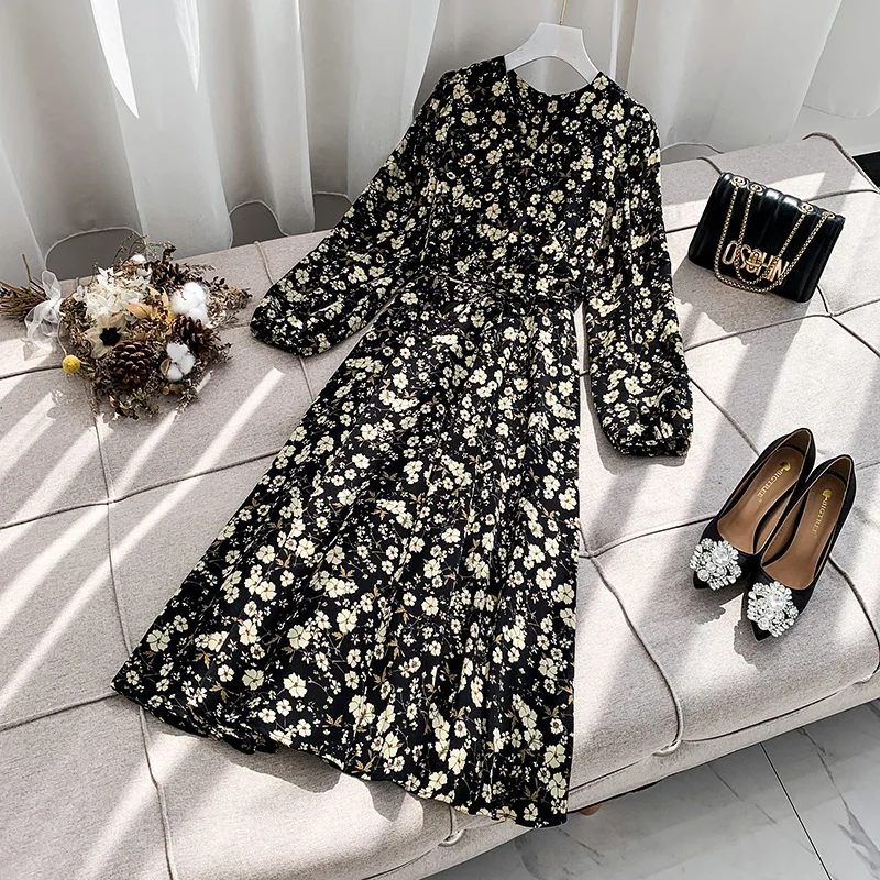 

Платья платье весна 2021new для девушек большого размера с цветочным принтом Толстая младшая сестра свободный живот снижение возраста показат...