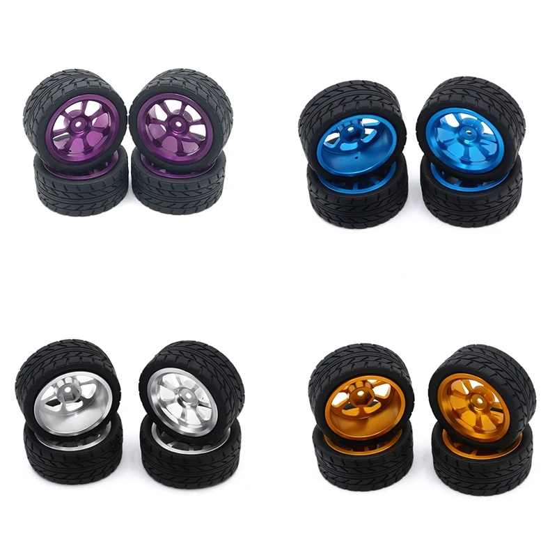 

65mm Metal Wheel Rim + High Grip Rubber Tires Tyres for Wltoys 144001 A959 A959-B 124019 124018 RC Car Parts