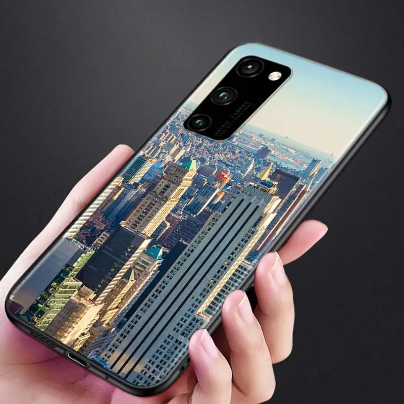 

New York City for Huawei Honor 9A 9C 9S 9X 10 9 Lite 30 20 Pro 10i 8X 8 8A 7A 7C Pro Lite Black Phone Case