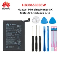 hua wei 100 orginal hb386589ecw 3750mah battery for huawei p10 plus honor 8x view 10 v10 mate 20 lite nova 34 batteries tools