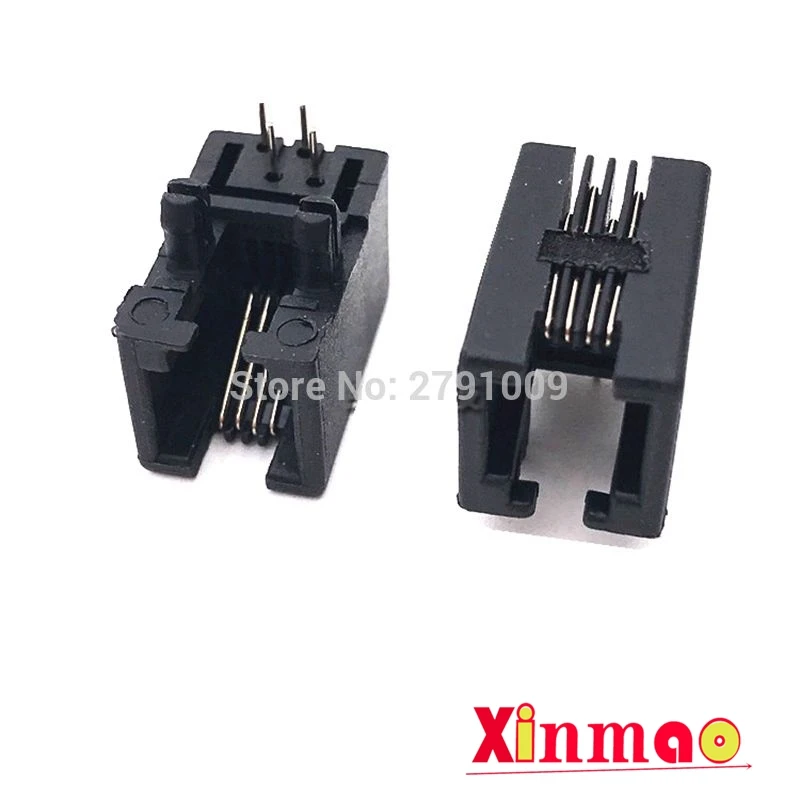 

10 шт./лот RJ11 95001-4P4C 4P4 RJ10 черная розетка для телефона 4P4 розетка для телефона Горячая новинка RJ10 телефонная розетка RJ11