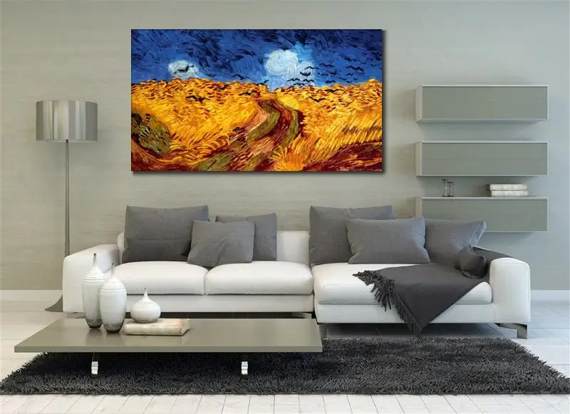 Koop Wall Art Korenveld Met Kraaien Vincent Van Gogh Schilderijen Op Canvas Landschappen Foto Voor Woonkamer Handgeschilderde Hoge Kwaliteit