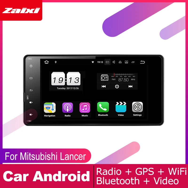 Автомобильный плеер ZaiXi 2 DIN с GPS-навигацией для Mitsubishi Lancer 2013 ~ 2019 автомобильная