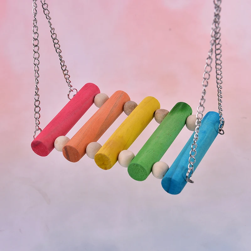 

Bird Hanging Swing Toys Wood Parrot Parakeet Perches Finches Pets Accessories Hanging Chew Toys For Birds Swing Bridge Toys