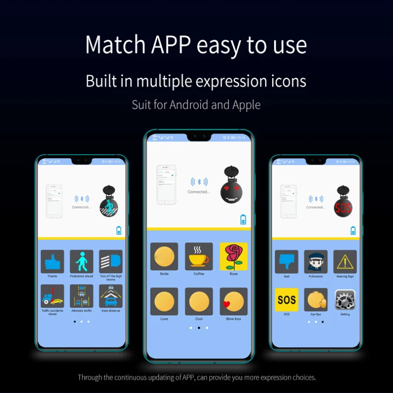 

Car LED Display Car Auto Smart APP Control Bluetooth 5.0 Expression Display RGB LED Lamp LED Display Lamp Decorative Lamp