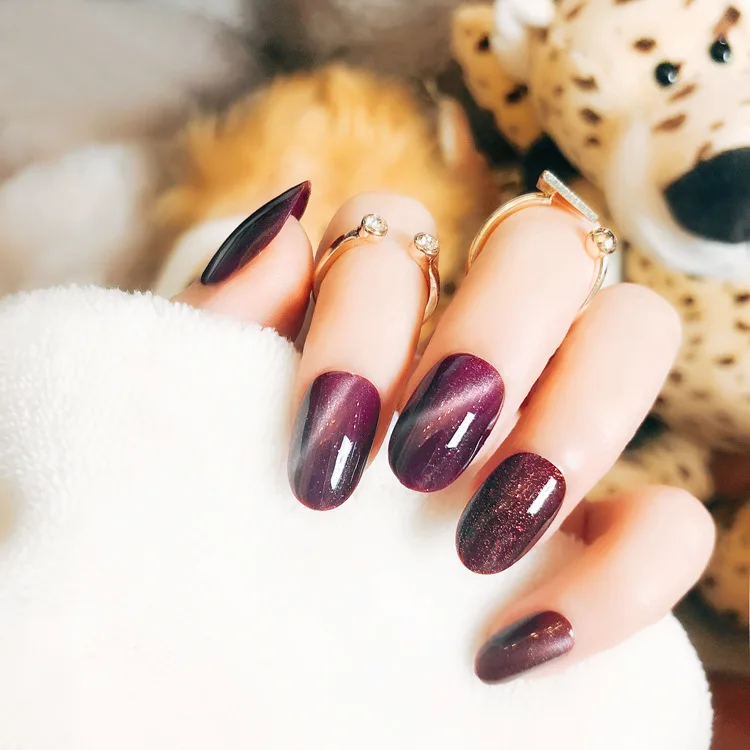 Модные накладные ногти на шпильках острые конфетно красные для ежедневного