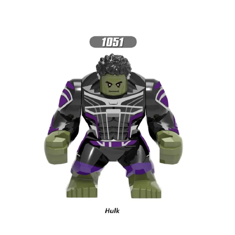 Большой Размер Фигурки Мстителей Marvel Endgame Thanos Venom Carnage Energy Stones перчатки Бэтмен Железный человек Кирпичи Строительные блоки игрушки - Цвет: Hulk