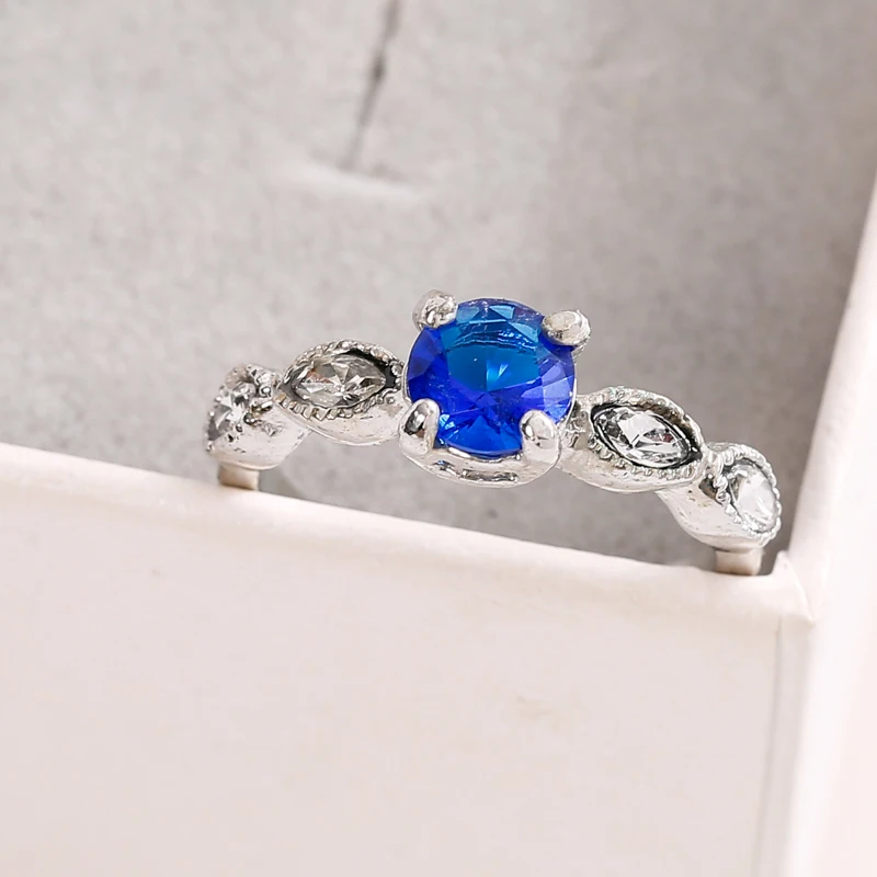 

9 Colors Shiny Silver Color Finger Rings For Women Fashion Rhinestone Crystal Engagement Round Ring For Wedding Party Jewelry