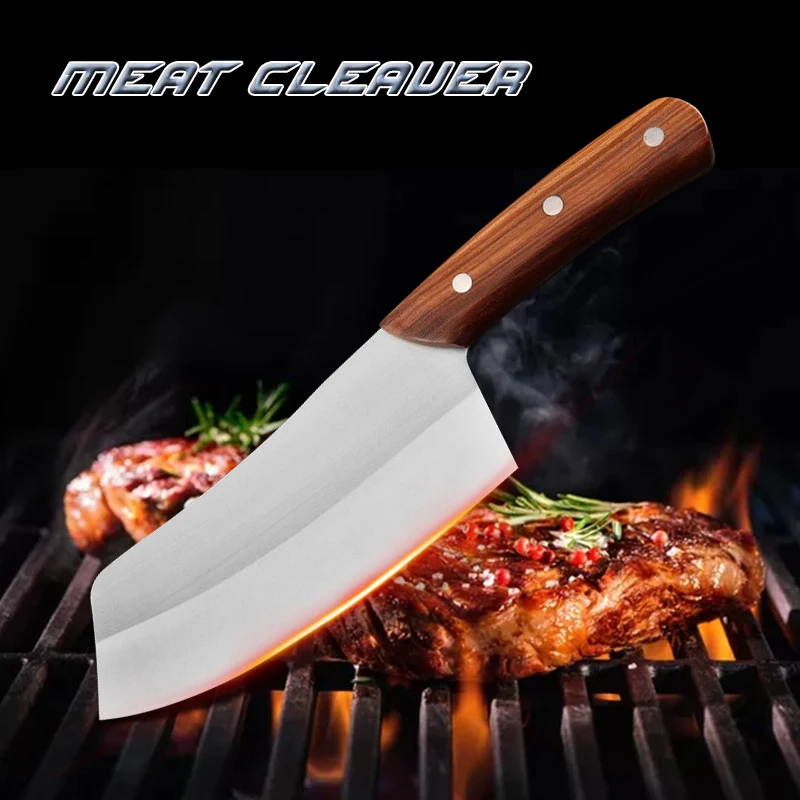 

Нож мясника 6,5 дюйма, кухонный нож из нержавеющей стали, нож для нарезки мяса, китайский нож шеф-повара для нарезки овощей, ножи мясника