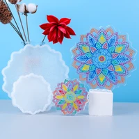 mandala coaster resin molds round epoxy resin tray molds silicone molds for resin casting home decoration molds de silicona
