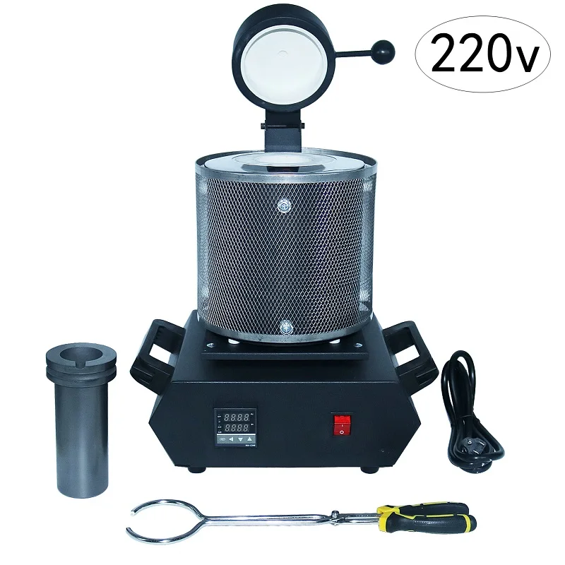 220V 3kg Black Плавильная печь для золота, цифровая плавильная печь, машина, нагревающая емкость, 2100 Вт, литые металлы, золото, серебро, ювелирные изделия, инструменты - Цвет: 220V 3kg Black