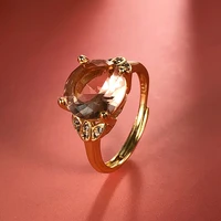 925 silver jewelry ring with zircon gemstone gold color open finger rings hand accessories for women wedding party bridal gift