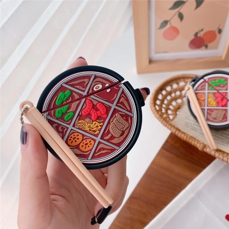 

For Airpods Pro Case,Creative Hot Pot Food Case For Airpods 1/2 Case,Soft Silicone Earphone Headphone Cover For Airpods 3 Case