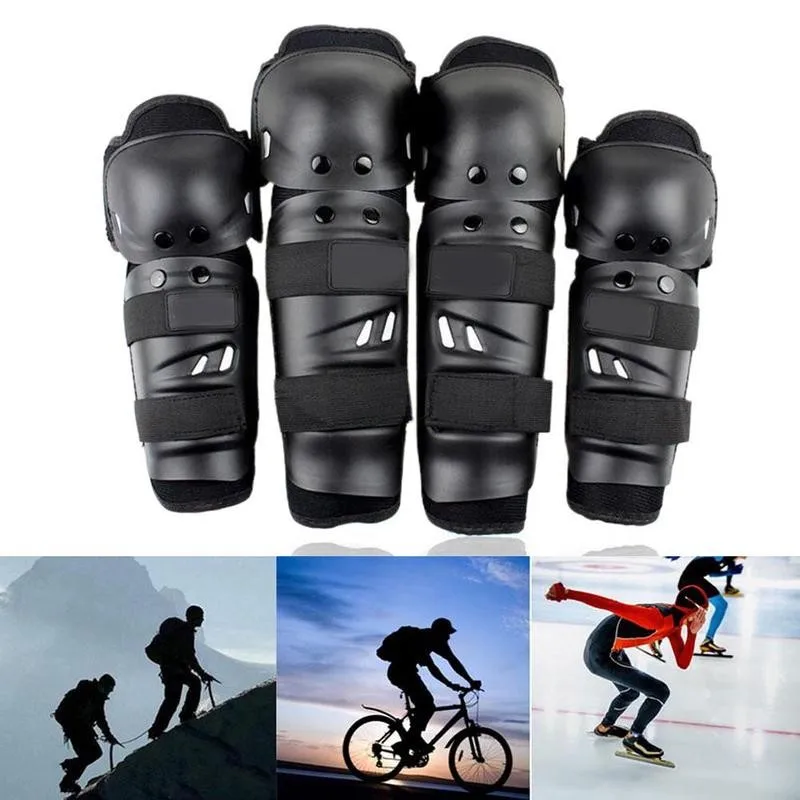 Black 4pcs 2 x Knee Pads Elbow Motorcycle Protection AccessoriesKnee Pad Protector Protective Gear Thickening | Автомобили и