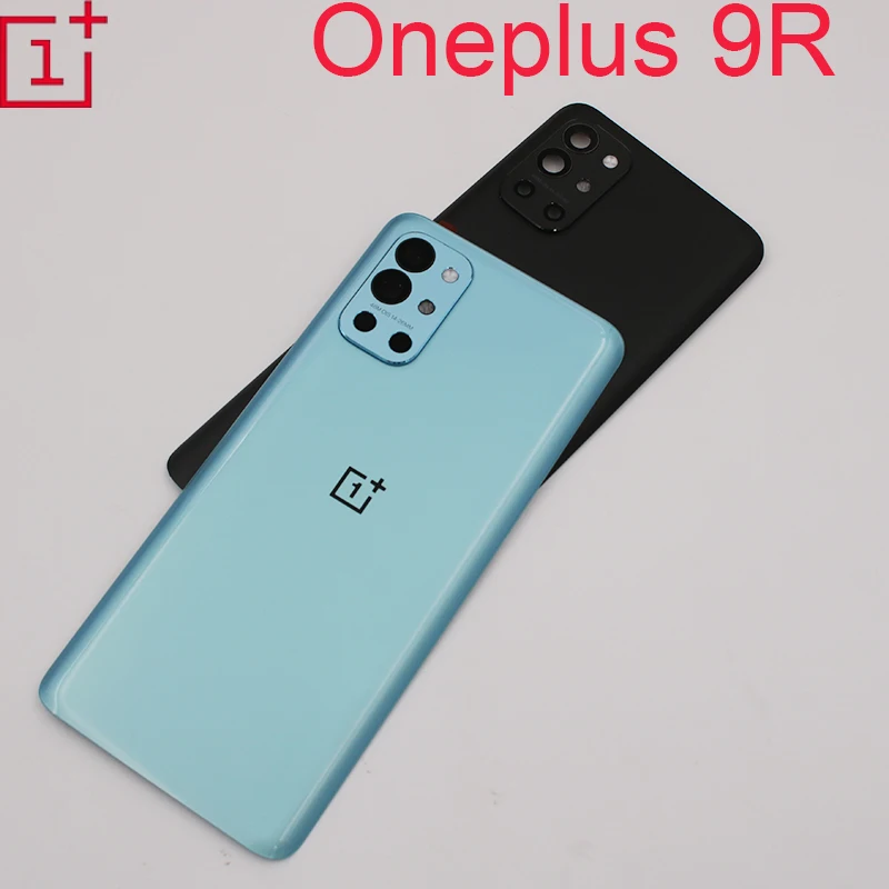 

Новая Задняя стеклянная крышка для Oneplus 9R, Крышка батарейного отсека, задняя панель, чехол для OnePlus 1 + 9R, Крышка батарейного отсека + объектив ...