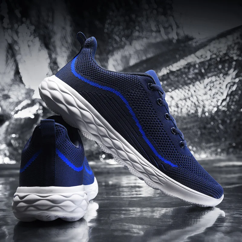 Новые дышащие Для мужчин повседневная обувь Мужская Мужской сетки Tenis Шнуровка