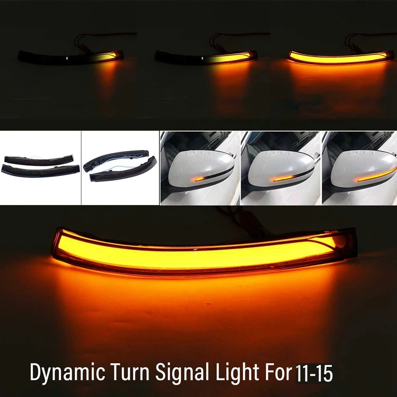2 предмета Динамический светодиодный поворотник светильник Зеркало заднего вида