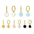 Серьги-кольца женские из серебра 925 пробы с ушной пряжкой