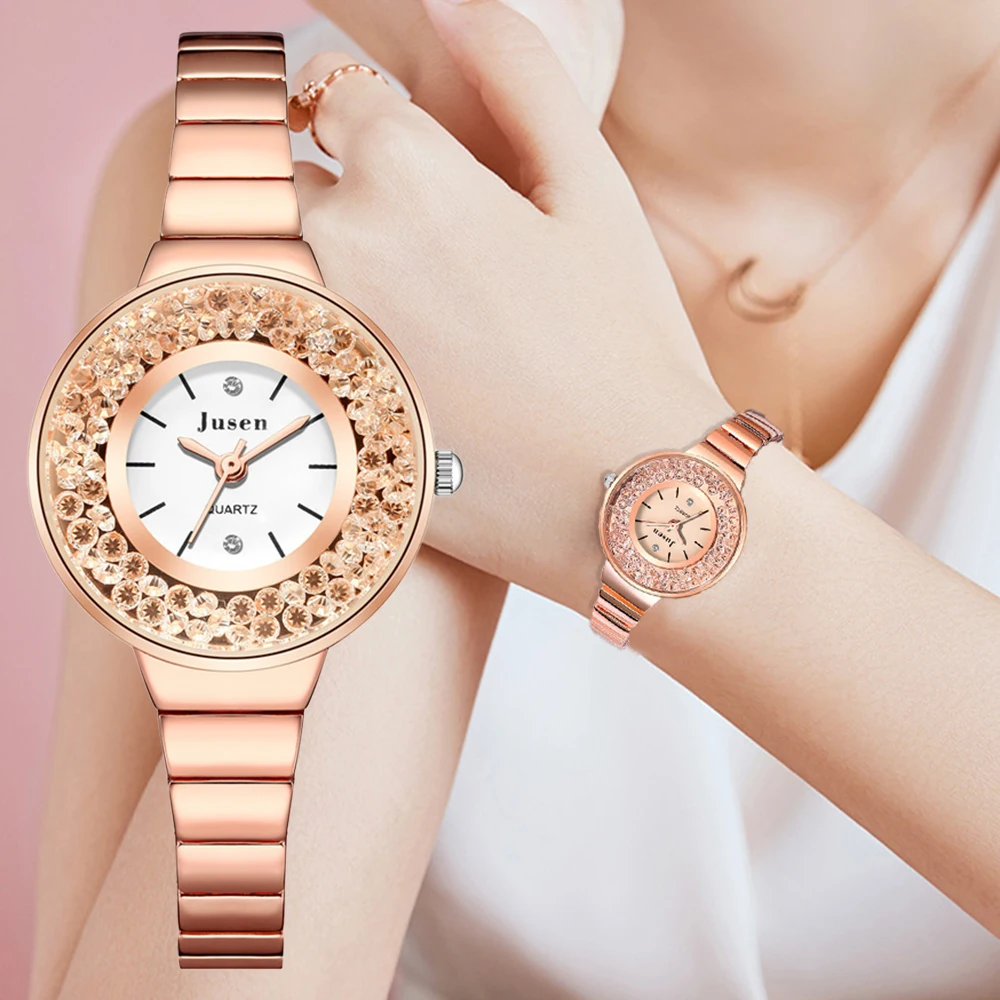 

Rhinestone quicksand Dial Design Women Fashion Luxury Watches Elegant Small Ladies Bracelet Wristwatches Female Quartz Watch