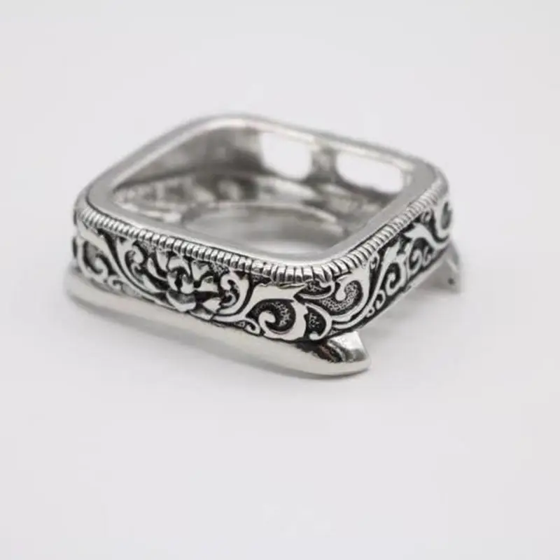 Винтажные рельефное покрытие Защитный чехол для Apple Watch версии SE 38/42 мм 40/44 Высокое