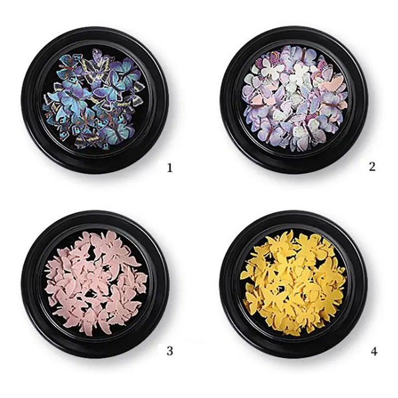 

1 Box DIY Charm Manicure Decorations Nail Art Flakes Colorful 3D Butterfly Nail Sequins Nail Art Flakes Slices